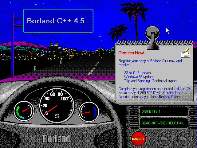 Borland C++ 4.5 Installation Screen